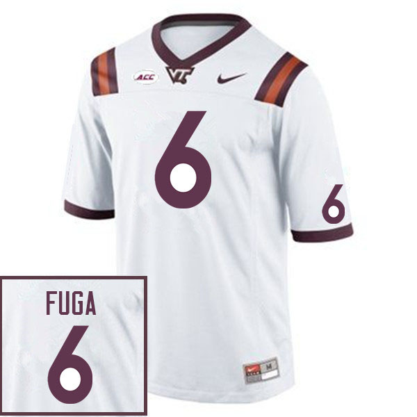 Men #6 Josh Fuga Virginia Tech Hokies College Football Jerseys Sale-White